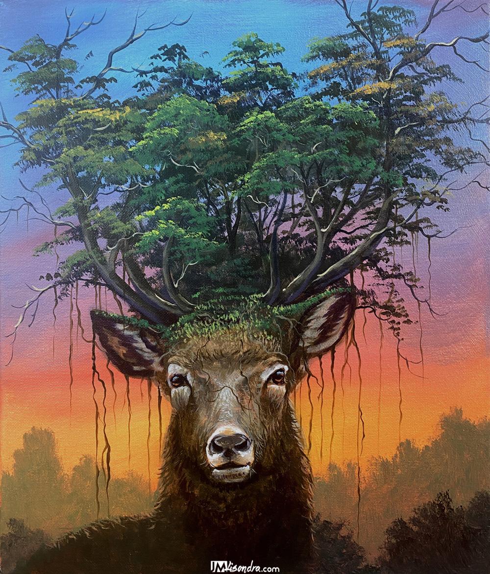 How to Paint Dear with Forest Head - Full Step by Step Painting Tutorial in Acrylics 3 How to Paint Dear with Forest Head - Full Step by Step Painting Tutorial in Acrylics - Image 3