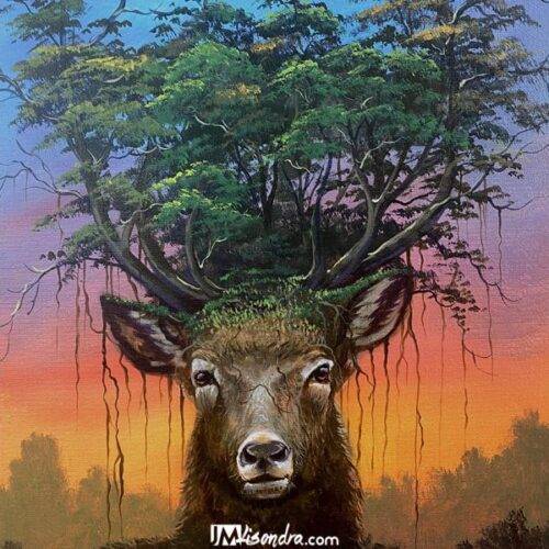 How to Paint Dear with Forest Head - Full Step by Step Painting Tutorial in Acrylics