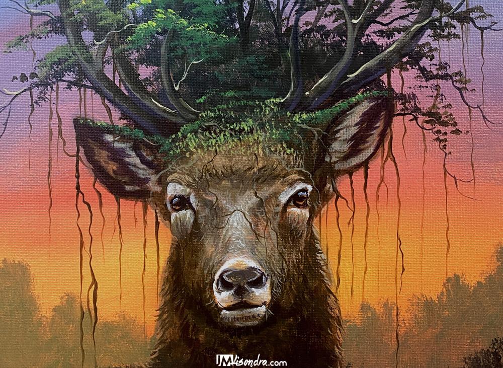 How to Paint Dear with Forest Head - Full Step by Step Painting Tutorial in Acrylics 2 How to Paint Dear with Forest Head - Full Step by Step Painting Tutorial in Acrylics - Image 2