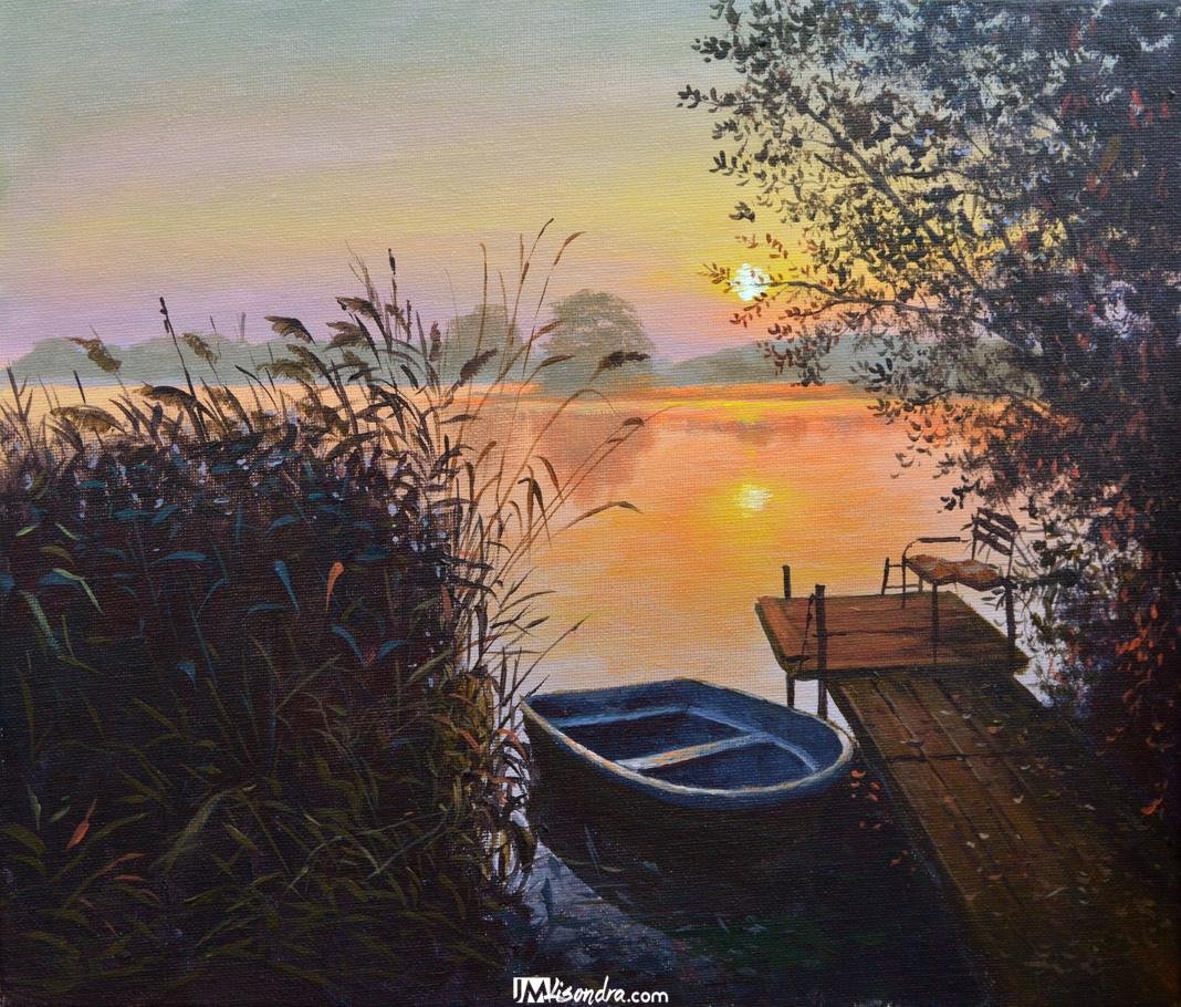 How to Paint Old Boat in the Lake - Full Step by Step Painting Tutorial in Acrylics 2 How to Paint Old Boat in the Lake - Full Step by Step Painting Tutorial in Acrylics - Image 2