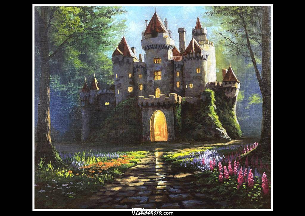 How to Paint Old Castle in the Forest - Full Step by Step Painting Tutorial in Acrylics