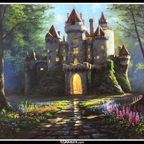 How to Paint Old Castle in the Forest - Full Step by Step Painting Tutorial in Acrylics