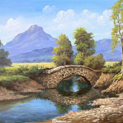 The Bridge - Acrylic Painting in Canvas by JMLisondra 5 The Bridge - Acrylic Painting in Canvas by JMLisondra