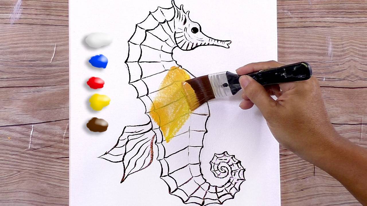HOW to PAINT a seahorse / Time-lapse / JMLisondra