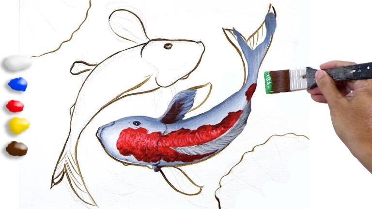 How to Paint Koi Fish? / Time-lapse / JMLisondra