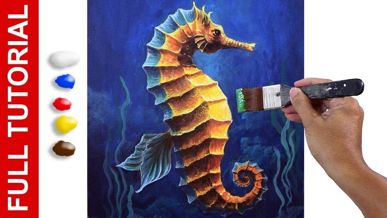 Tutorial : How to Paint Seahorse in Acrylics / JMLisondra