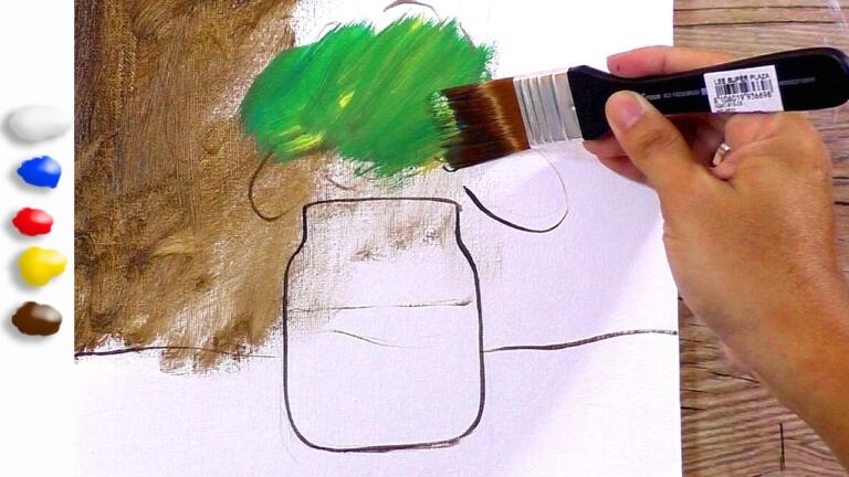 How to Paint Still-life with Flowers in Glass Jar in Acrylics / Time-lapse / JMLisondra