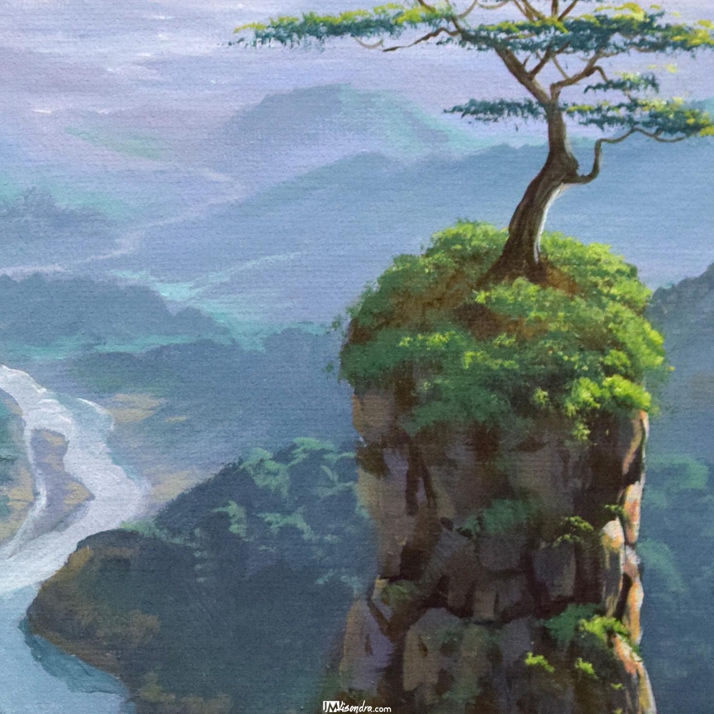 Overlooking River - Acrylic Painting in Canvas by JMLisondra 2 Overlooking River - Acrylic Painting in Canvas by JMLisondra - Image 2