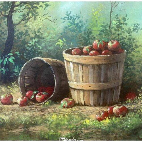 How to Paint Apples in the Basket - - Full Step by Step Painting Tutorial in Acrylics