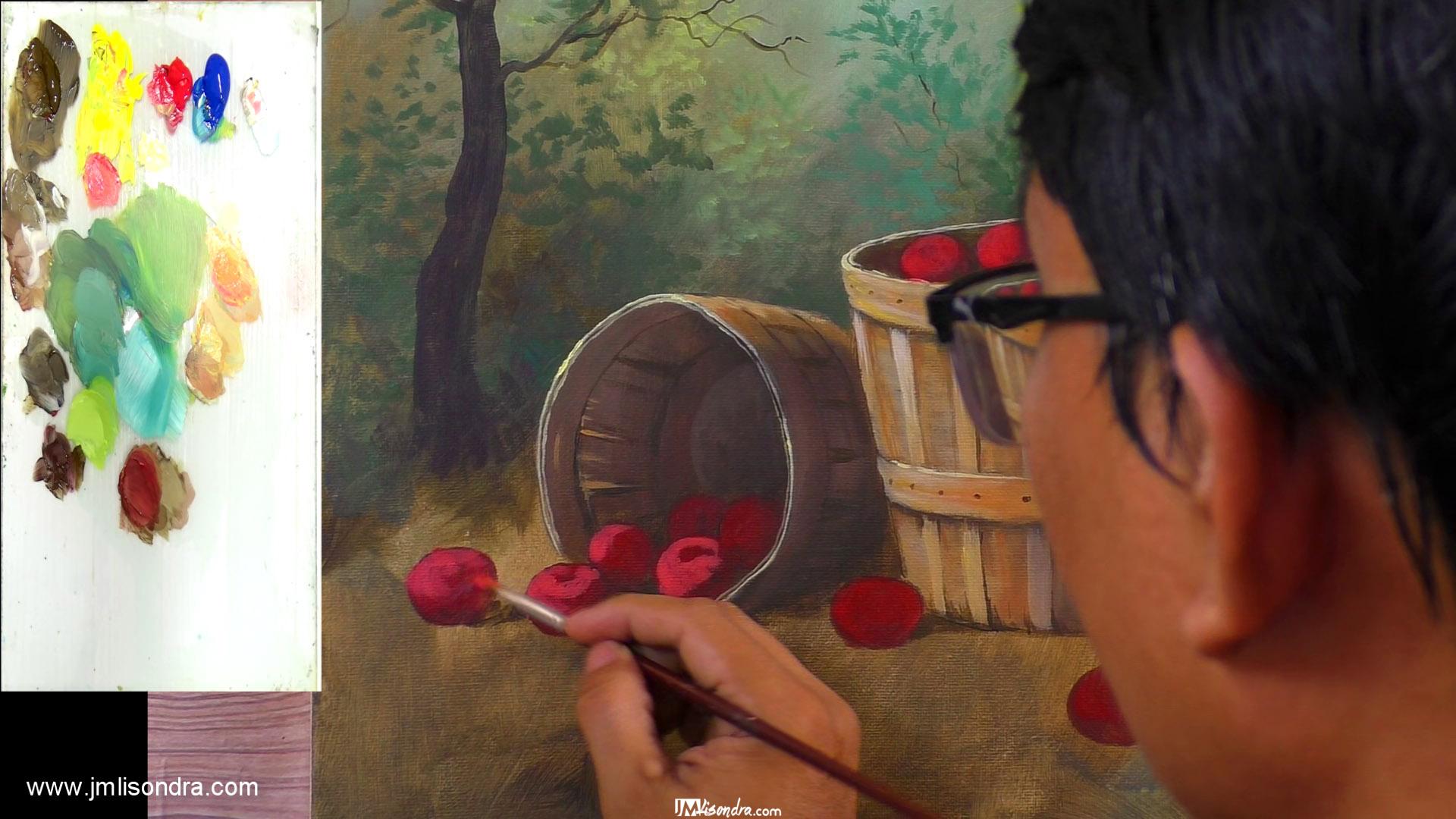 How to Paint Apples in the Basket - - Full Step by Step Painting Tutorial in Acrylics 2 How to Paint Apples in the Basket - - Full Step by Step Painting Tutorial in Acrylics - Image 2