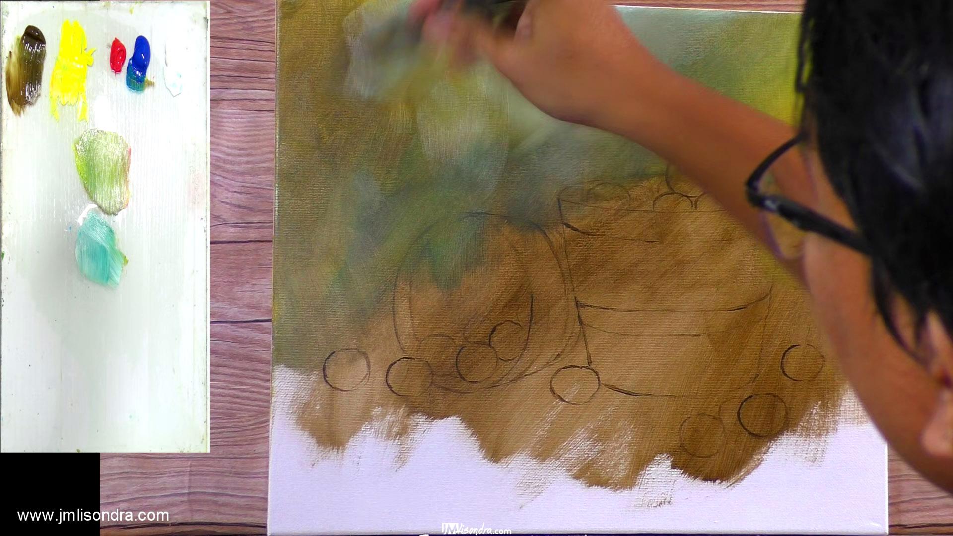 How to Paint Apples in the Basket - - Full Step by Step Painting Tutorial in Acrylics 4 How to Paint Apples in the Basket - - Full Step by Step Painting Tutorial in Acrylics - Image 4
