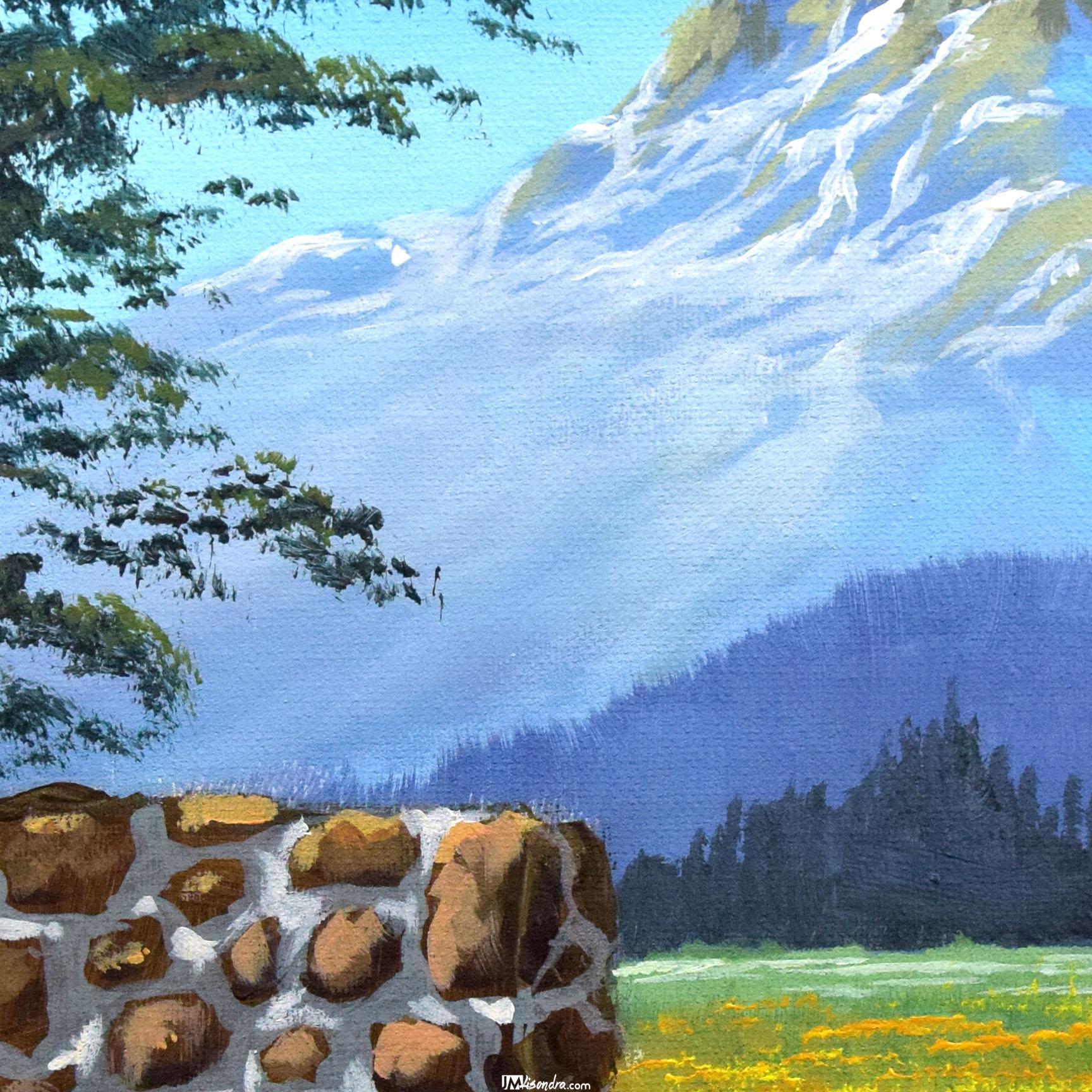 Stone Fence - Acrylic Painting in Canvas by JMLisondra 2 Stone Fence - Acrylic Painting in Canvas by JMLisondra - Image 2