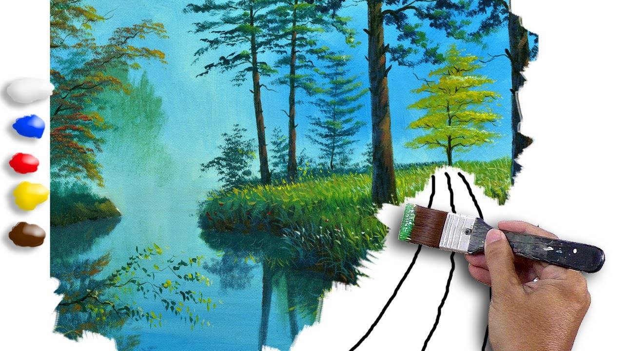 Acrylic Painting Pathway Near the River / Time-lapse / JMLisondra