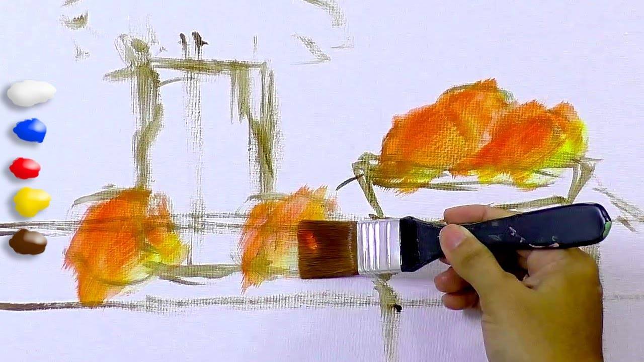 Painting Still-life with Flowers and Apples in Acrylics / Time-lapse / JMLisondra