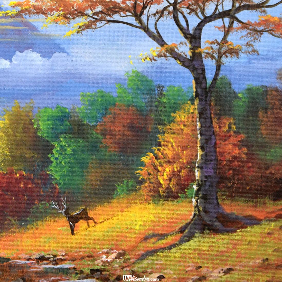 Golden Landscape - Acrylic Painting in Canvas by JMLisondra 3 Golden Landscape - Acrylic Painting in Canvas by JMLisondra - Image 3