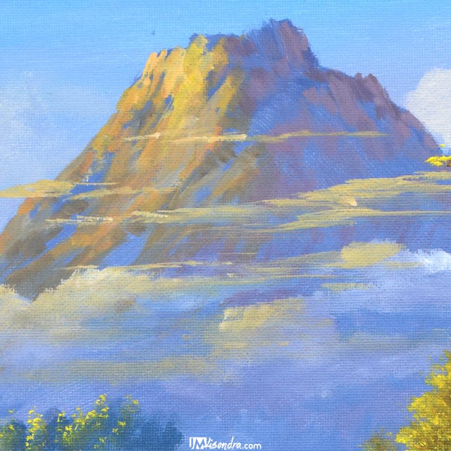 Golden Landscape - Acrylic Painting in Canvas by JMLisondra 2 Golden Landscape - Acrylic Painting in Canvas by JMLisondra - Image 2