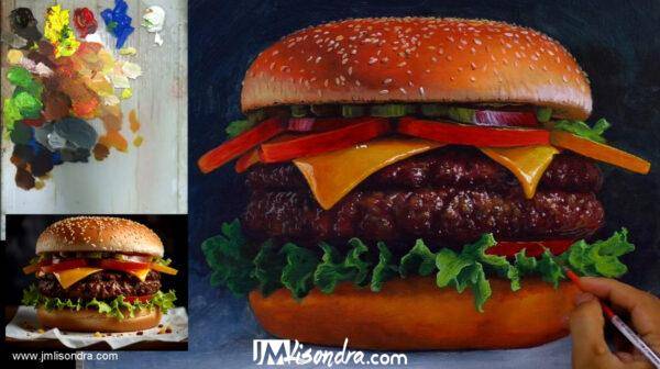 How to Paint a Burger - Full Step by Step Painting Tutorial in Acrylics - Image 4