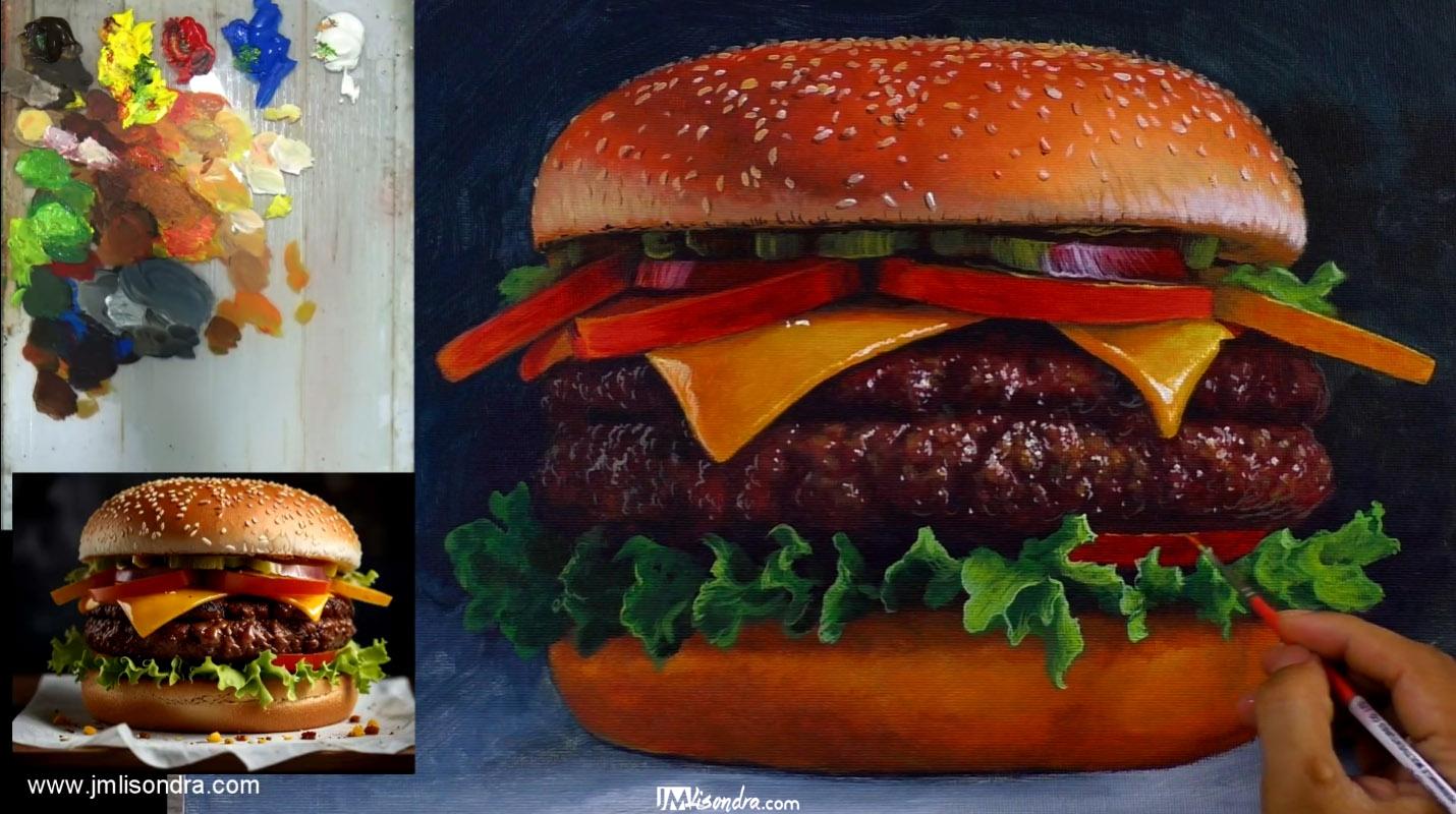 How to Paint a Burger - Full Step by Step Painting Tutorial in Acrylics 4 How to Paint a Burger - Full Step by Step Painting Tutorial in Acrylics - Image 4