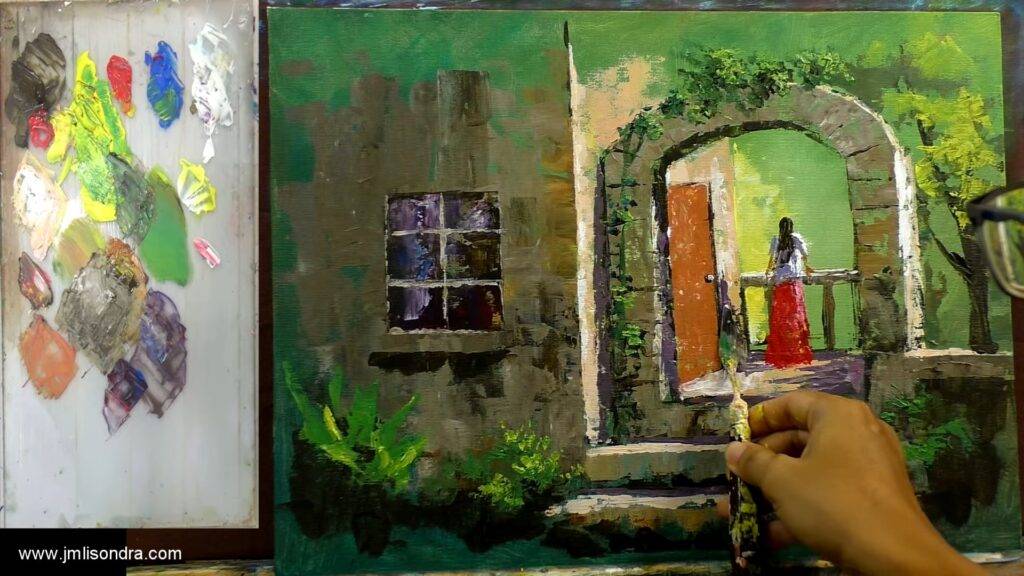 Tutorial Acrylic Painting using Palette Knife Girl on Balcony JMLisondra 1 13 11 screenshot