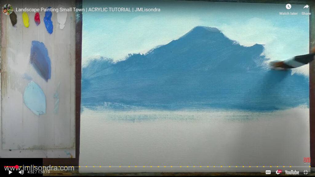 landscape painting small town progress (1)