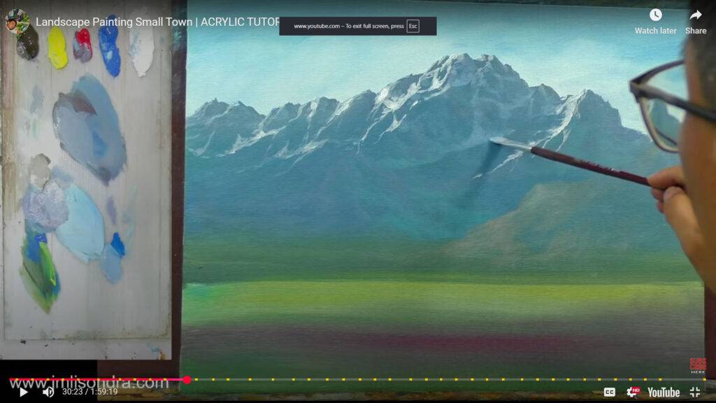 landscape painting small town progress (3)
