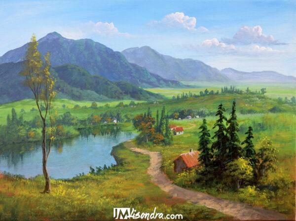 How to Paint Overlooking Lake - Full Step by Step Painting Tutorial in Acrylics - Image 2