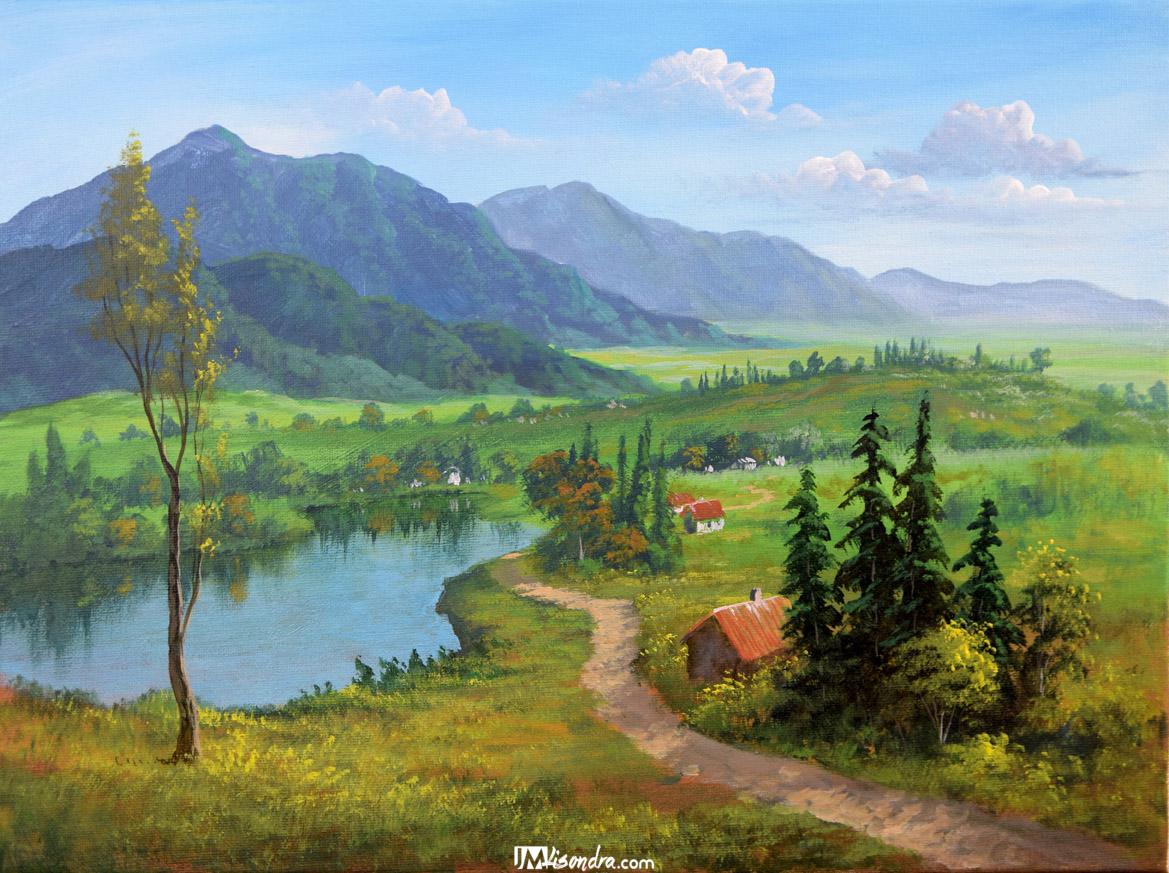 How to Paint Overlooking Lake - Full Step by Step Painting Tutorial in Acrylics 2 How to Paint Overlooking Lake - Full Step by Step Painting Tutorial in Acrylics - Image 2