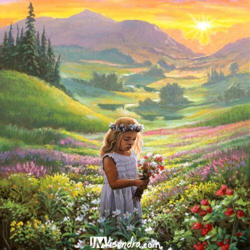 overlooking sunset - adding girl picking flowers - Copy