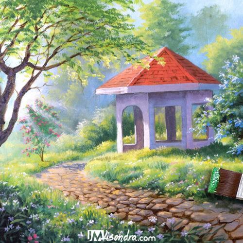 Cart 6 white cottage painting