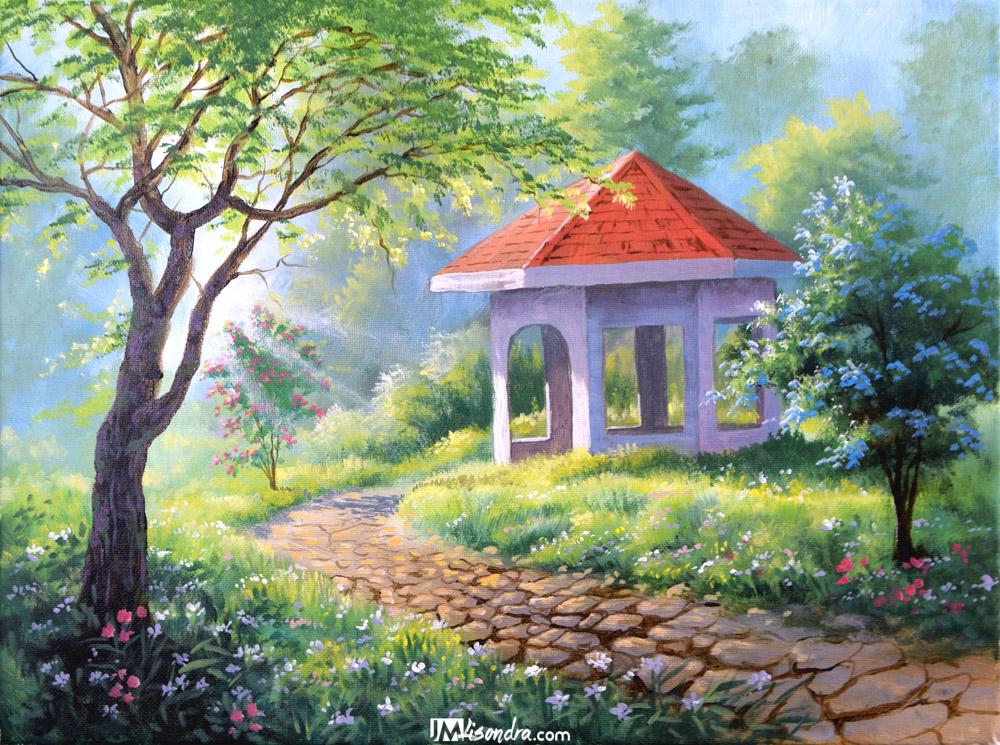 How to Paint White Cottage - Full Step by Step Painting Tutorial in Acrylics 2 white cottage - Copy (2)
