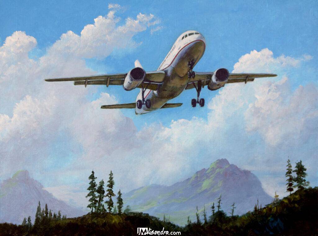 Acrylic painting tutorial - airplane