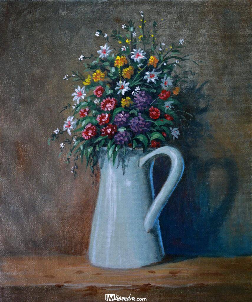 Basic Membership 5 flowers on white vase