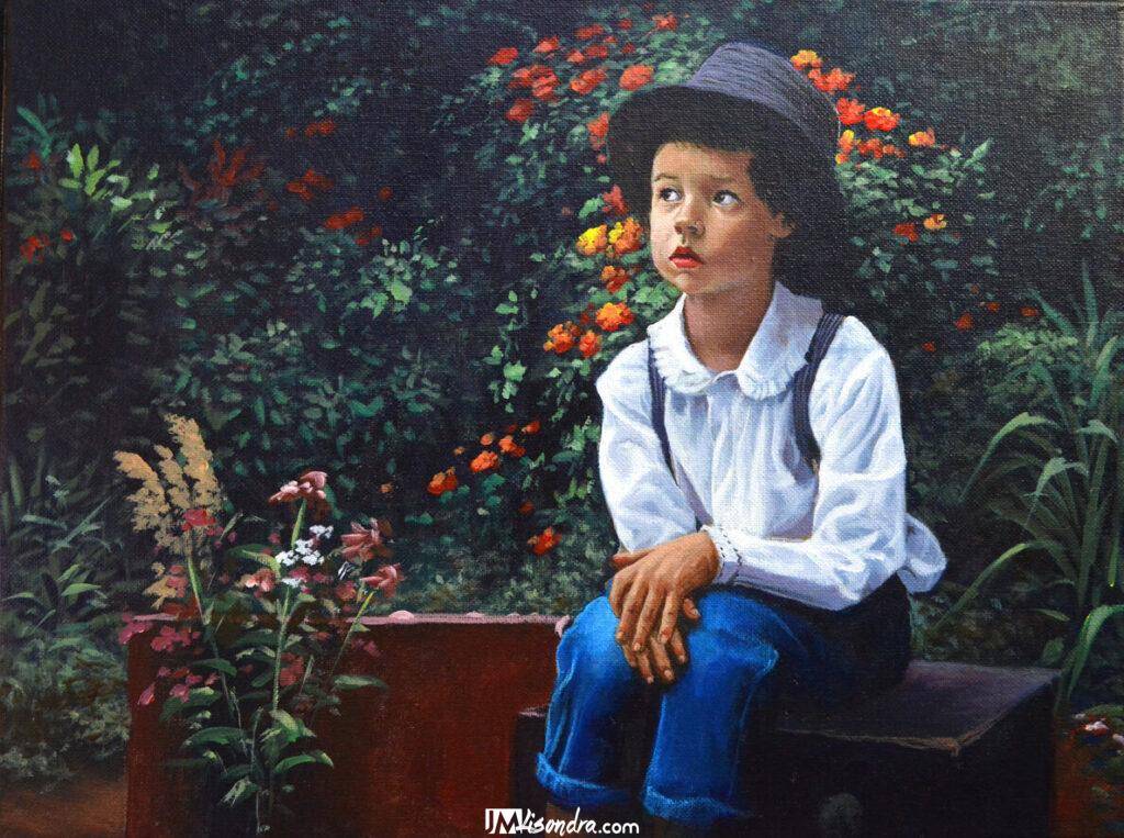 portrait of boy sitting - advanced painting tutorials