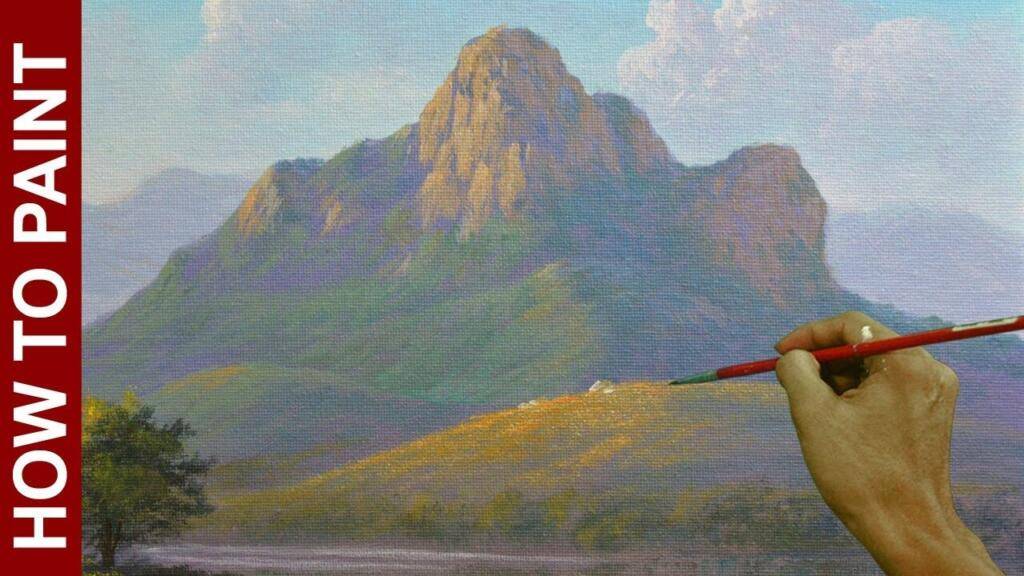 How to Paint Misty Rocky Mountain In Acrylics | JMLisondra