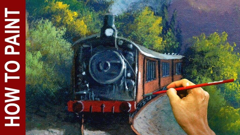 How to Paint a Train in Acrylics – Step-by-Step Tutorial (39 Minutes) | JMLisondra