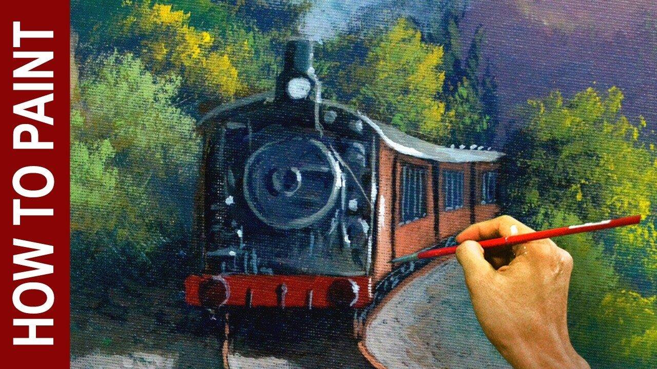 How to Paint a Train in Acrylics – Step-by-Step Tutorial (39 Minutes) | JMLisondra