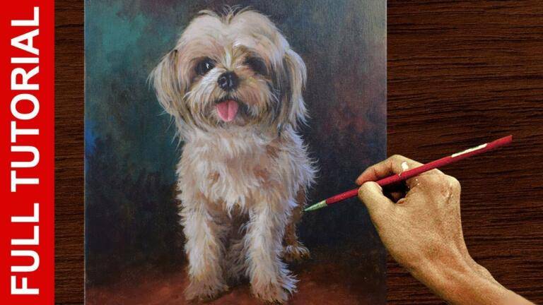 Tutorial : How to Paint a Portrait of a Dog in Acrylics / JMLisondra