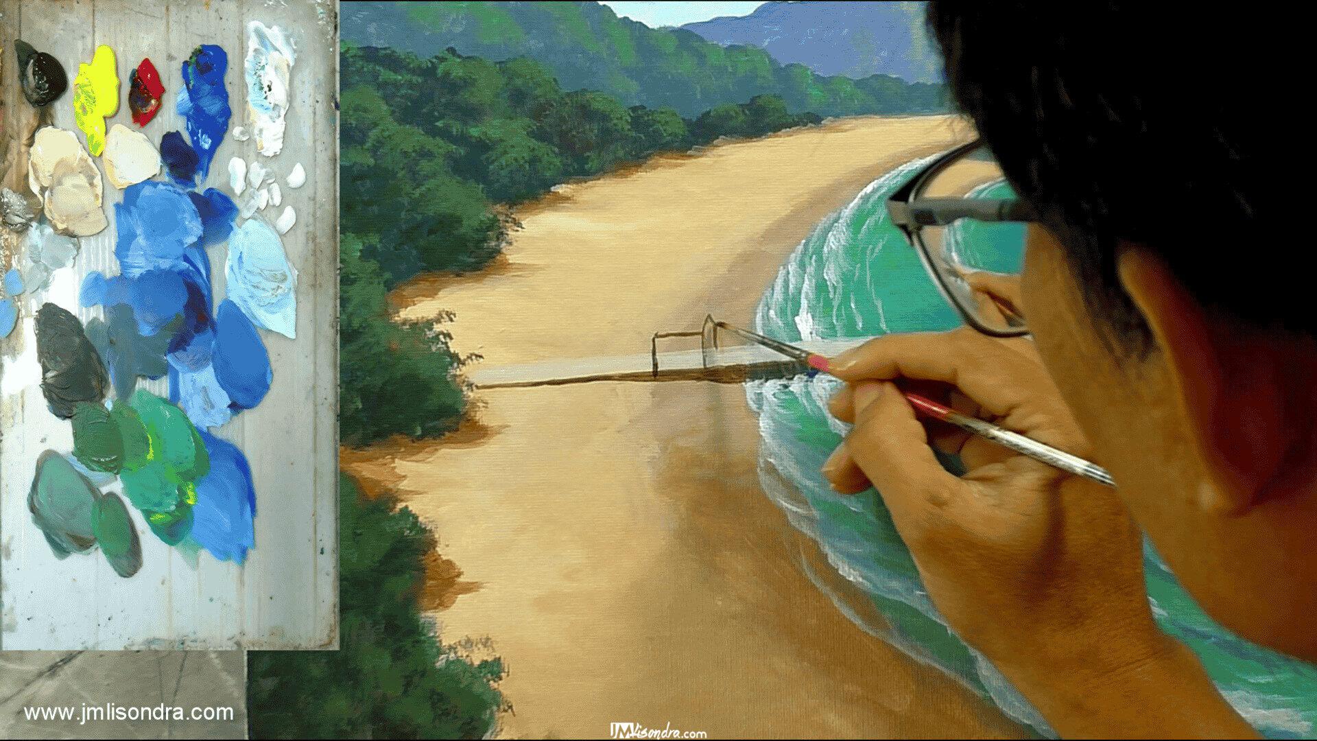 How to Paint Aerial View of the Beach - Full Step by Step Painting Tutorial in Acrylics 6 How to Paint Aerial View of the Beach - Full Step by Step Painting Tutorial in Acrylics - Image 6