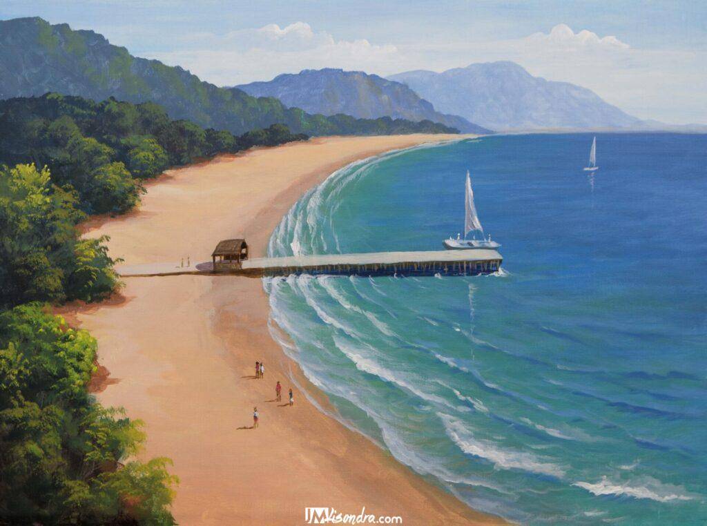 How to Paint Aerial View of the Beach - Full Step by Step Painting Tutorial in Acrylics