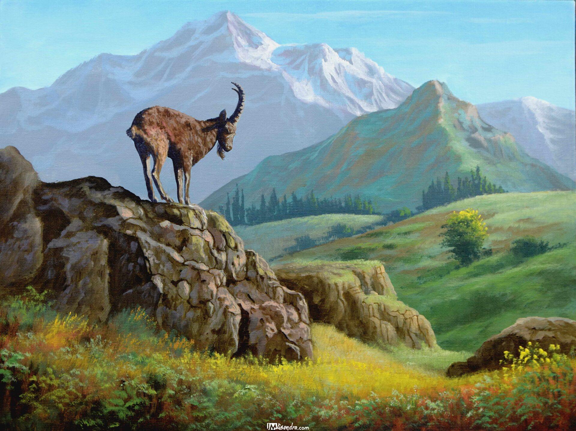 How to Paint Mountain Goat - Full Step by Step Painting Tutorial in Acrylics 1 How to Paint Mountain Goat - Full Step by Step Painting Tutorial in Acrylics