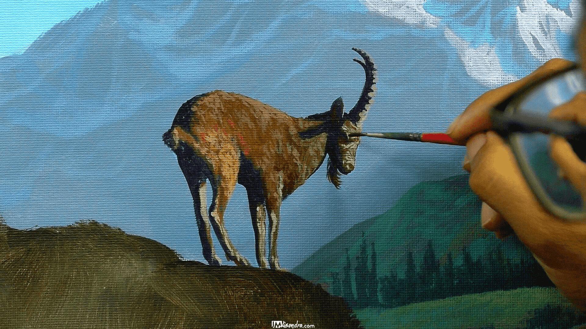How to Paint Mountain Goat - Full Step by Step Painting Tutorial in Acrylics 4 How to Paint Mountain Goat - Full Step by Step Painting Tutorial in Acrylics - Image 4
