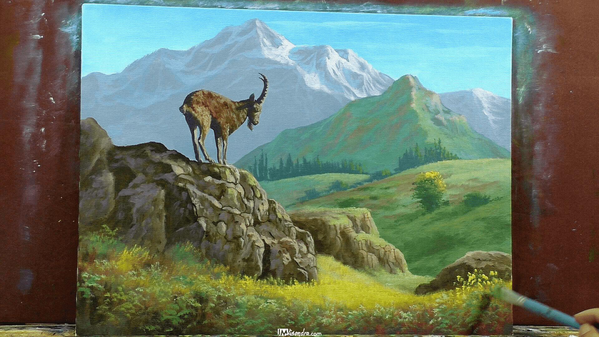 How to Paint Mountain Goat - Full Step by Step Painting Tutorial in Acrylics 5 How to Paint Mountain Goat - Full Step by Step Painting Tutorial in Acrylics - Image 5