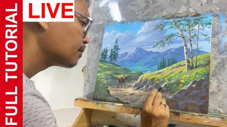 LIVE / Landscape Series / Part 2 / Evolving Acrylic Painting Tutorial / JMLisondra